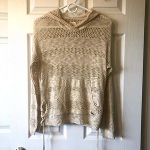 Billabong crotchet cream hoodie size small